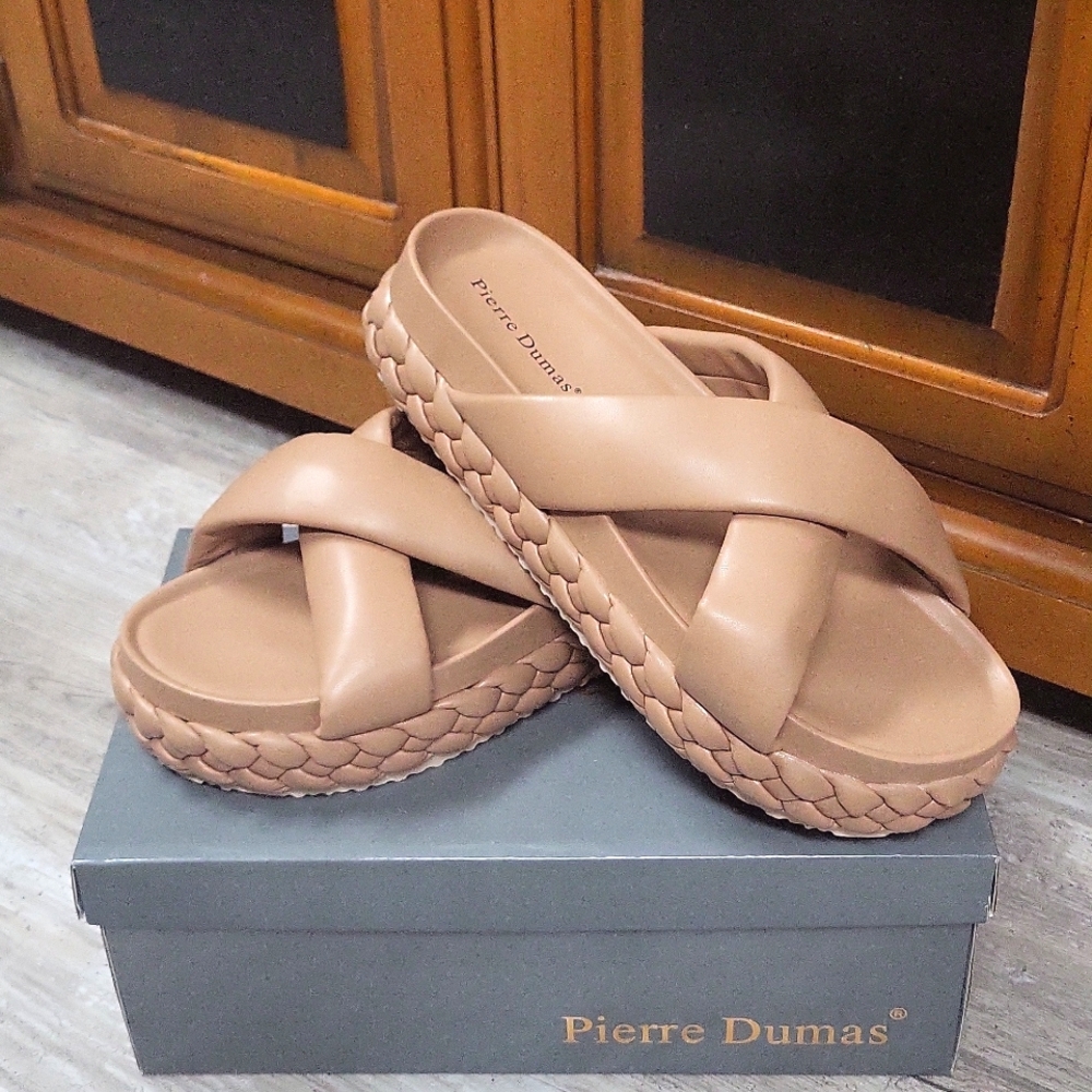 Pierre Dumas Platform Sandals- Mali 1. SZ:10 Taupe
